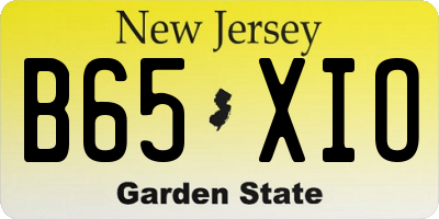 NJ license plate B65XIO