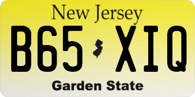 NJ license plate B65XIQ