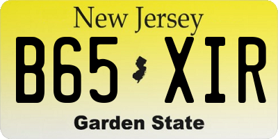 NJ license plate B65XIR