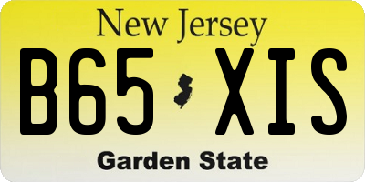 NJ license plate B65XIS