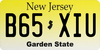 NJ license plate B65XIU