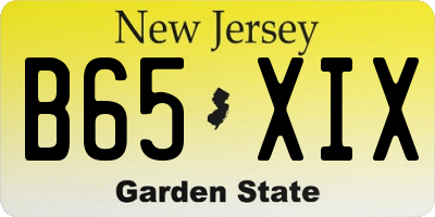 NJ license plate B65XIX