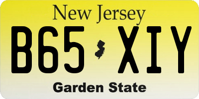 NJ license plate B65XIY