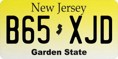 NJ license plate B65XJD