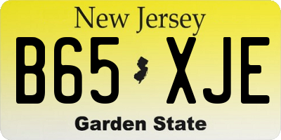 NJ license plate B65XJE