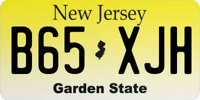 NJ license plate B65XJH