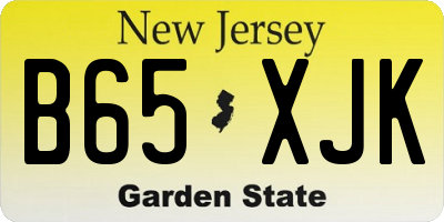 NJ license plate B65XJK