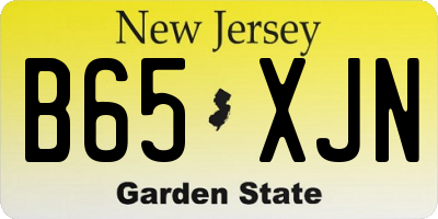 NJ license plate B65XJN