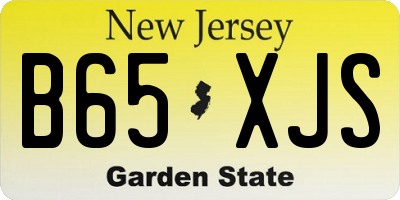 NJ license plate B65XJS