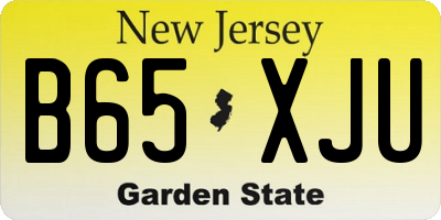 NJ license plate B65XJU