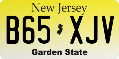 NJ license plate B65XJV