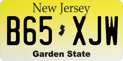 NJ license plate B65XJW
