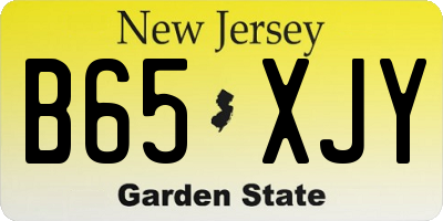 NJ license plate B65XJY