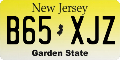 NJ license plate B65XJZ