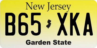 NJ license plate B65XKA