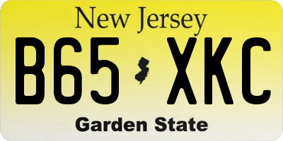 NJ license plate B65XKC