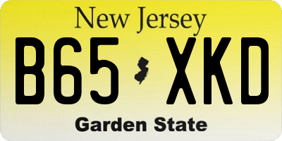 NJ license plate B65XKD
