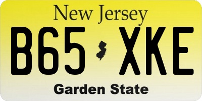 NJ license plate B65XKE