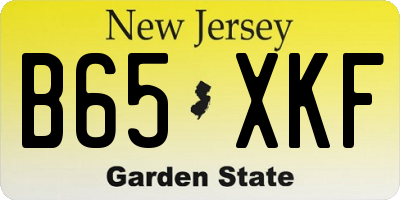 NJ license plate B65XKF