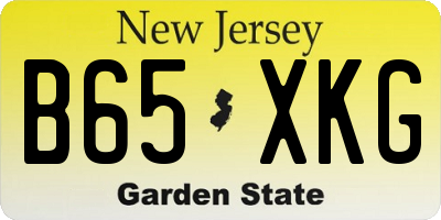 NJ license plate B65XKG