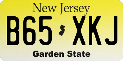 NJ license plate B65XKJ