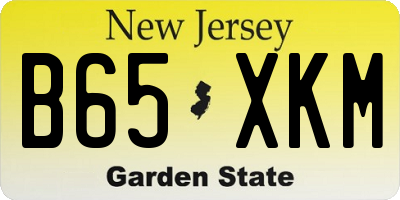NJ license plate B65XKM