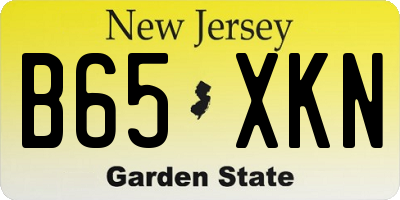 NJ license plate B65XKN