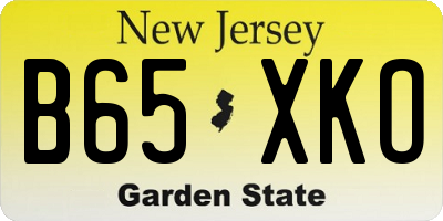 NJ license plate B65XKO