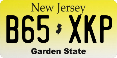 NJ license plate B65XKP