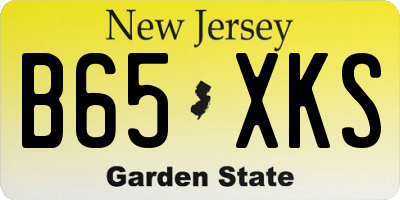 NJ license plate B65XKS