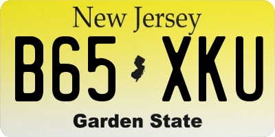 NJ license plate B65XKU