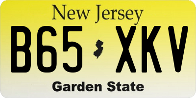 NJ license plate B65XKV