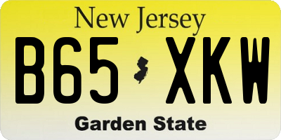 NJ license plate B65XKW
