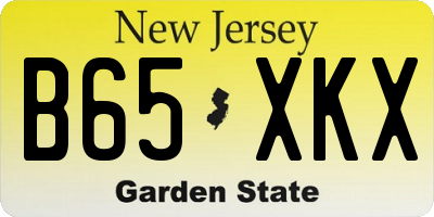 NJ license plate B65XKX