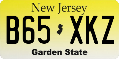 NJ license plate B65XKZ