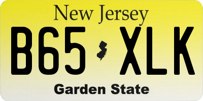 NJ license plate B65XLK