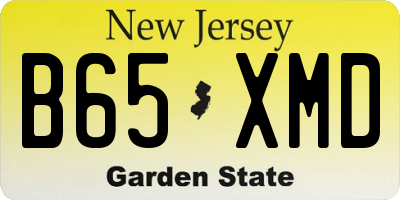 NJ license plate B65XMD