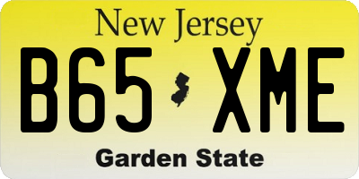 NJ license plate B65XME