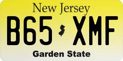 NJ license plate B65XMF