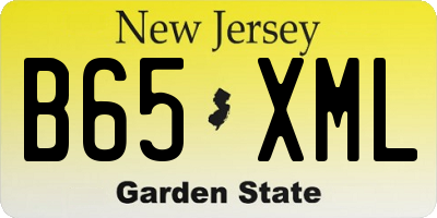 NJ license plate B65XML