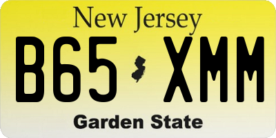 NJ license plate B65XMM