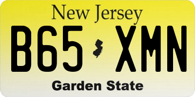 NJ license plate B65XMN
