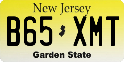 NJ license plate B65XMT