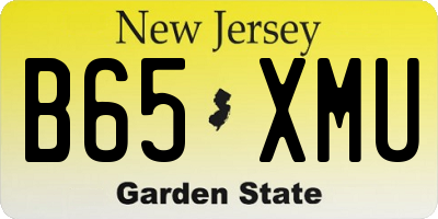NJ license plate B65XMU