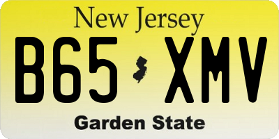 NJ license plate B65XMV