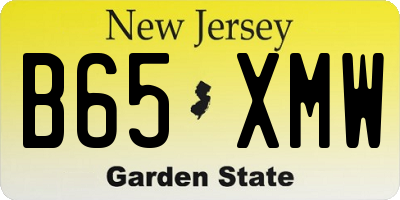 NJ license plate B65XMW