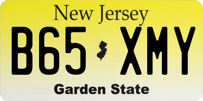 NJ license plate B65XMY