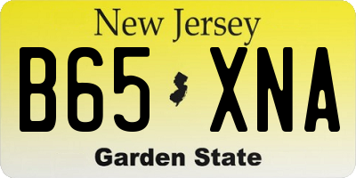 NJ license plate B65XNA