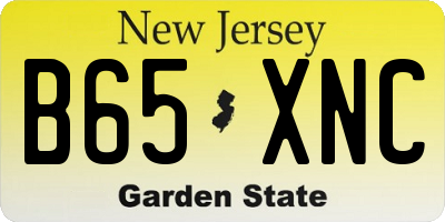 NJ license plate B65XNC