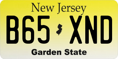 NJ license plate B65XND